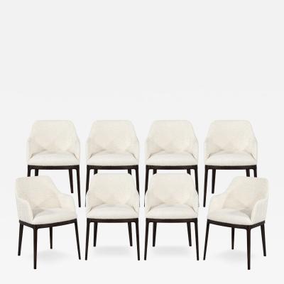  Carrocel Interiors Set of 8 Custom Reece Dining Chairs in Boucle Fabric by Carrocel