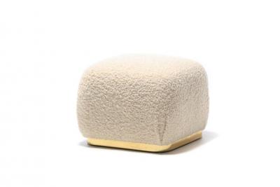  Carson s Furniture Karl Springer Style Ivory Boucl Souffl Pouf