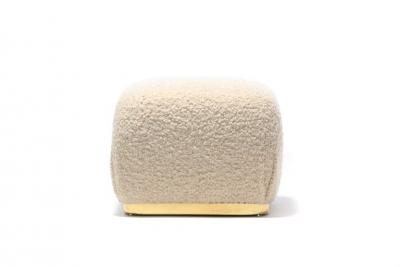  Carson s Furniture Karl Springer Style Ivory Boucl Souffl Pouf