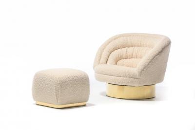  Carson s Furniture Karl Springer Style Ivory Boucl Souffl Pouf