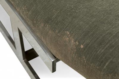  Carsons Carsons American Silver Velour and Chrome Wave Form Chaise Lounge