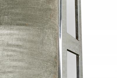  Carsons Carsons American Silver Velour and Chrome Wave Form Chaise Lounge