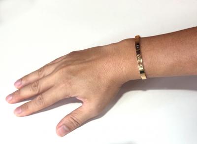  Cartier 18 K Yellow Gold Love Bracelet Open Cuff Size 19 by Cartier