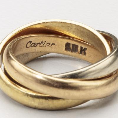  Cartier 18k Gold Trinity ring size 57