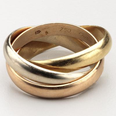  Cartier 18k Gold Trinity ring size 57