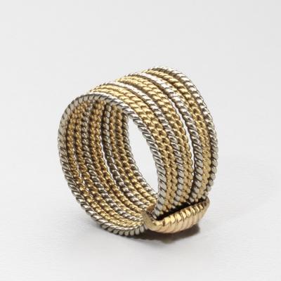  Cartier 18kt Yellow White gold ring 10 band Ring