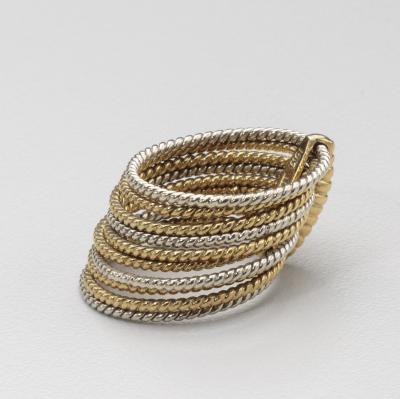  Cartier 18kt Yellow White gold ring 10 band Ring