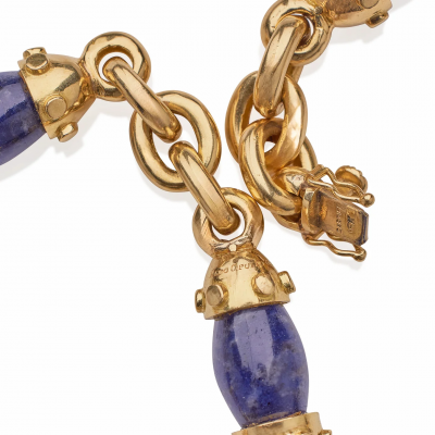 Cartier Aldo Cipullo for Cartier 18K Gold and Sodalite Rounds Necklace