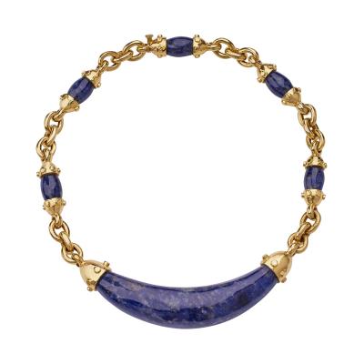  Cartier Aldo Cipullo for Cartier 18K Gold and Sodalite Rounds Necklace