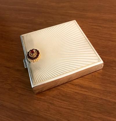  Cartier Art Deco Sterling Silver Compact Case by Cartier