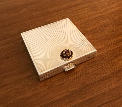  Cartier Art Deco Sterling Silver Compact Case by Cartier