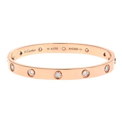  Cartier CARTIER 18K ROSE GOLD LOVE WITH 10 DIAMONDS BRACELET