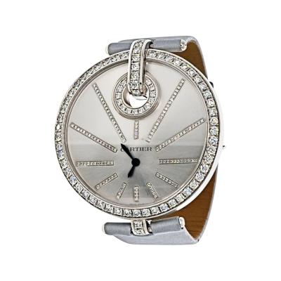  Cartier CARTIER 18K WHITE GOLD 50MM CAPTIVE DIAMOND DIAL 3245 LADIES WATCH