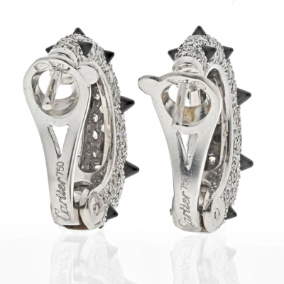  Cartier CARTIER 18K WHITE GOLD CLASH DIAMOND AND BLACK ONYX EARRINGS