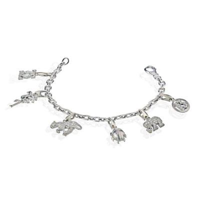 Cartier CARTIER 18K WHITE GOLD DIAMOND CHARM BRACELET