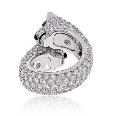  Cartier CARTIER 18K WHITE GOLD DOUBLE PANTHERE DIAMOND RING