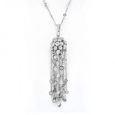  Cartier CARTIER 18K WHITE GOLD LEGERS DIAMANTS SPOTLIGHT NECKLACE