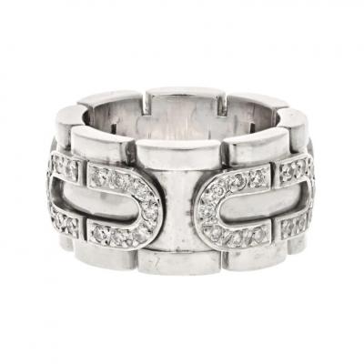  Cartier CARTIER 18K WHITE GOLD PANTHERE MAILLON RING