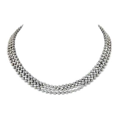 Cartier CARTIER 18K WHITE GOLD PERLES DE DIAMANTS THREE STRAND