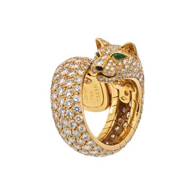 Cartier CARTIER 18K YELLOW GOLD DIAMOND PANTHERE RING