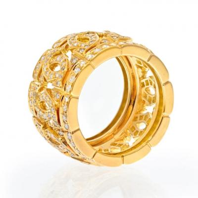  Cartier CARTIER 18K YELLOW GOLD DOUBLE C DIAMOND RING
