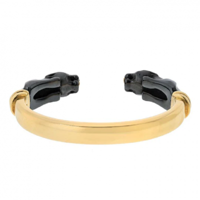  Cartier CARTIER 18K YELLOW GOLD DOUBLE HEAD HEMATITE CUFF BRACELET