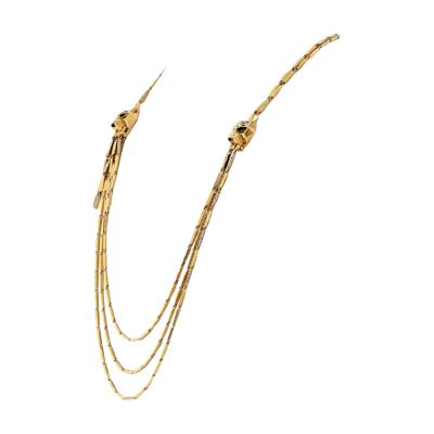  Cartier CARTIER 18K YELLOW GOLD DOUBLE PANTHERE TASSEL LONG STRAND NECKLACE