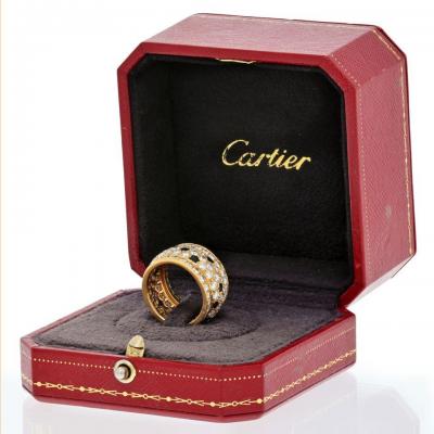  Cartier CARTIER 18K YELLOW GOLD NIGERIA ONYX AND WHITE DIAMONDS RING