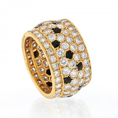  Cartier CARTIER 18K YELLOW GOLD NIGERIA ONYX AND WHITE DIAMONDS RING