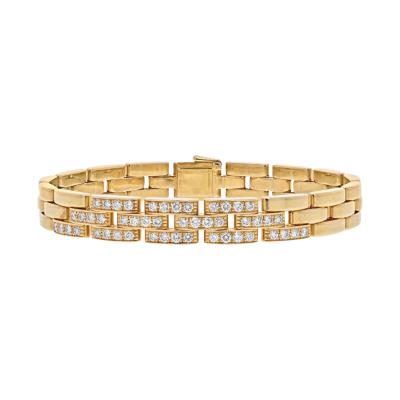  Cartier CARTIER 18K YELLOW GOLD PANTHERE DIAMOND TRIPLEROW BRACELET