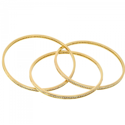  Cartier CARTIER 18K YELLOW GOLD TRINITY DIAMOND SLIP ON BRACELET