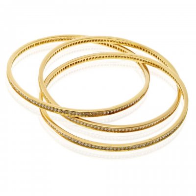  Cartier CARTIER 18K YELLOW GOLD TRINITY DIAMOND SLIP ON BRACELET