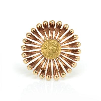  Cartier CARTIER 1950S VINTAGE COIN BROOCH