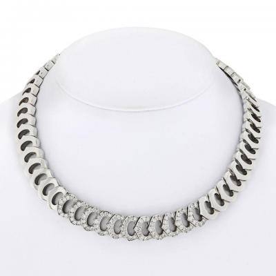 Cartier CARTIER C DE CARTIER 18K WHITE GOLD DIAMOND COLLAR 5 00CTS NECKLACE