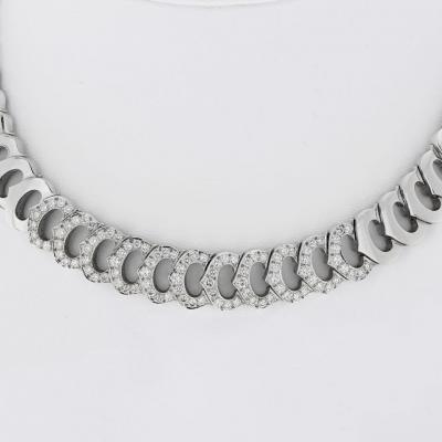  Cartier CARTIER C DE CARTIER 18K WHITE GOLD DIAMOND COLLAR 5 00CTS NECKLACE