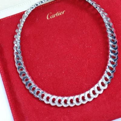  Cartier CARTIER C DE CARTIER 18K WHITE GOLD DIAMOND COLLAR 5 00CTS NECKLACE
