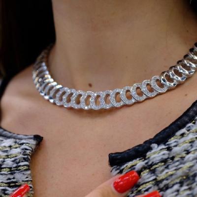  Cartier CARTIER C DE CARTIER 18K WHITE GOLD DIAMOND COLLAR 5 00CTS NECKLACE