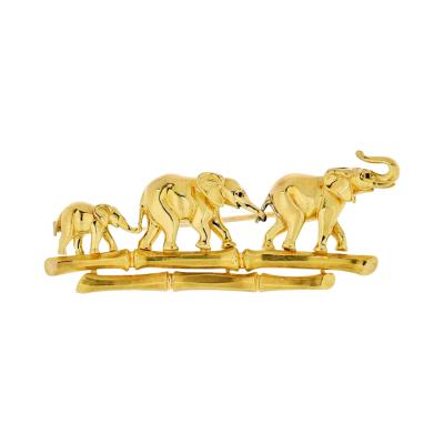 CARTIER ELEPHANT 18K YELLOW GOLD VINTAGE BROOCH