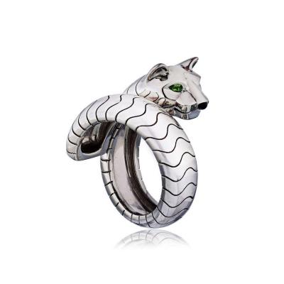  Cartier CARTIER LAKARDA PANTHERE 18K WHITE GOLD WRAP AROUND RING