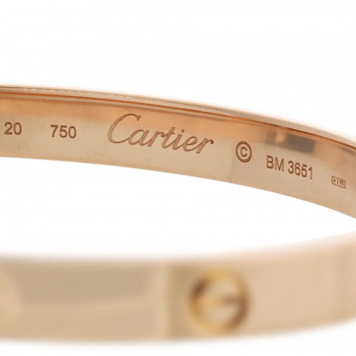  Cartier CARTIER LOVE 18K ROSE GOLD SIZE 20 BANGLE BRACELET