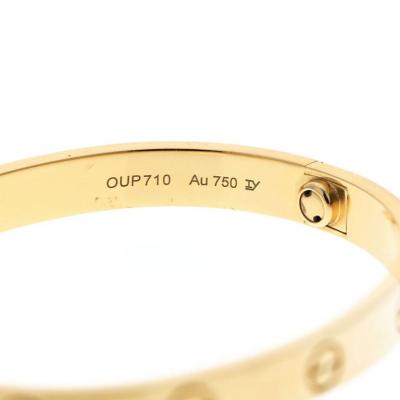  Cartier CARTIER LOVE 18K YELLOW GOLD LOVE BANGLE SIZE 16 BRACELET