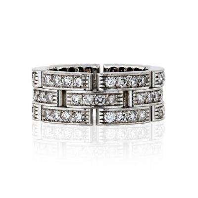  Cartier CARTIER MAILLON 18K WHITE GOLD 1 45CTS DIAMOND RING