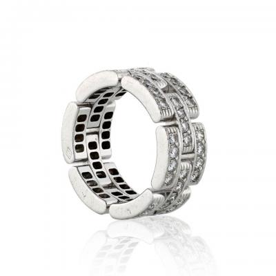  Cartier CARTIER MAILLON 18K WHITE GOLD 1 45CTS DIAMOND RING