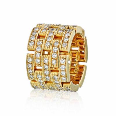  Cartier CARTIER MAILLON 18K YELLOW GOLD PANTHERE DIAMOND RING