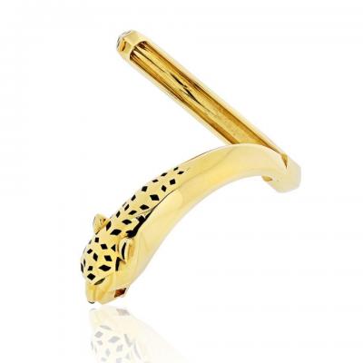  Cartier CARTIER PANTHERE 18K YELLOW GOLD HINGED CUFF BRACELET