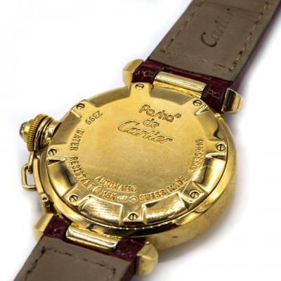  Cartier CARTIER PASHA 18K YELLOW GOLD 32MM DIAMOND GRID ROUND DIAL LADIES WATCH