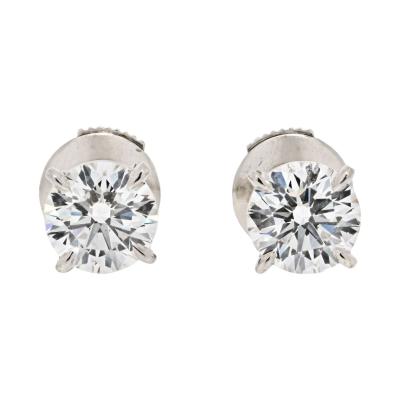  Cartier CARTIER PLATINUM 1 94CTS ROUND DIAMOND EARRINGS