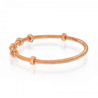  Cartier CARTIER PLATINUM 18K YELLOW GOLD ECROU DE CARTIER SIZE 21 DIAMOND BRACELET