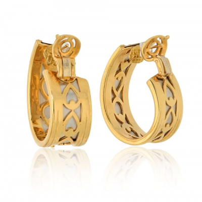  Cartier CARTIER PLATINUM 18K YELLOW GOLD WALKING PANTHERE EARRINGS