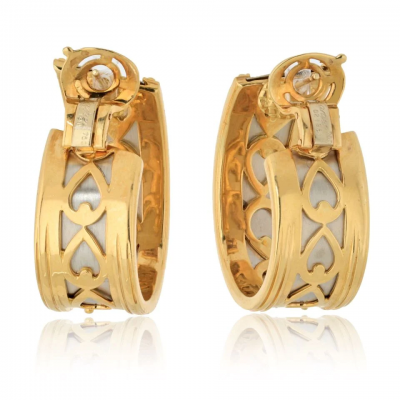  Cartier CARTIER PLATINUM 18K YELLOW GOLD WALKING PANTHERE EARRINGS